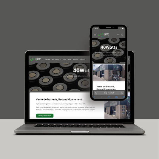 Vue du site internet de 40Watts affiché